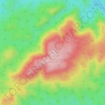 Mapa topográfico Lockwood Peak, altitud, relieve