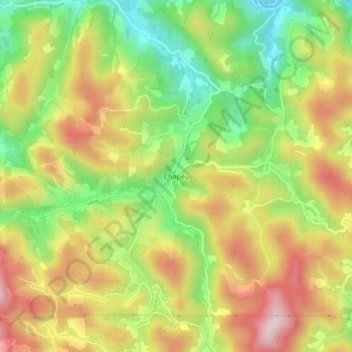 Mapa topográfico Chapéu, altitud, relieve