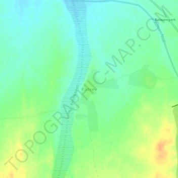 Mapa topográfico Padeev, altitud, relieve