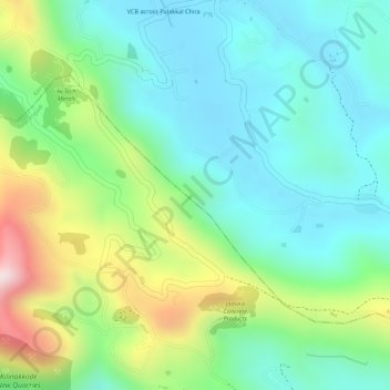 Mapa topográfico Mini Ooty View Point 2, altitud, relieve
