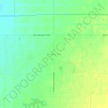 Mapa topográfico Arizona City, altitud, relieve