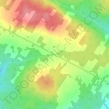 Mapa topográfico Williamsburg, altitud, relieve
