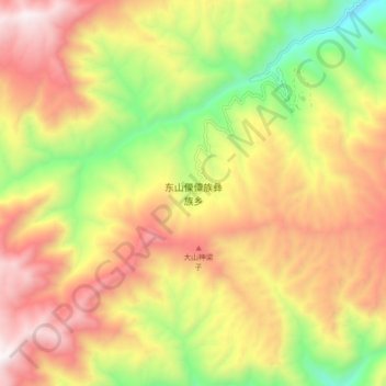 Mapa topográfico 东山傈僳族彝族乡, altitud, relieve