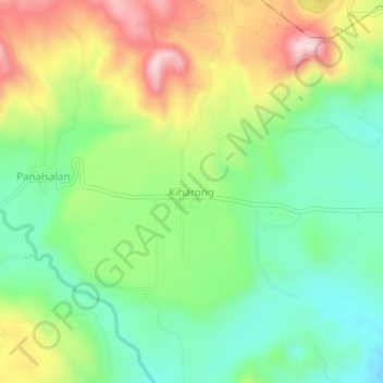 Mapa topográfico Kiharong, altitud, relieve