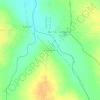 Mapa topográfico Gavarawada, altitud, relieve