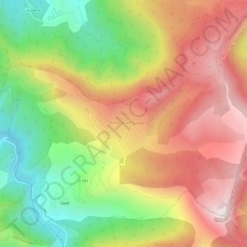 Mapa topográfico Rimon, altitud, relieve