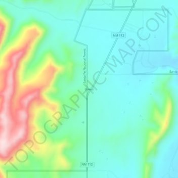 Mapa topográfico Llaves, altitud, relieve
