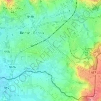 Mapa topográfico Scheldekouter, altitud, relieve