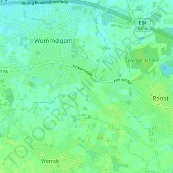 Mapa topográfico Stenenkruis, altitud, relieve