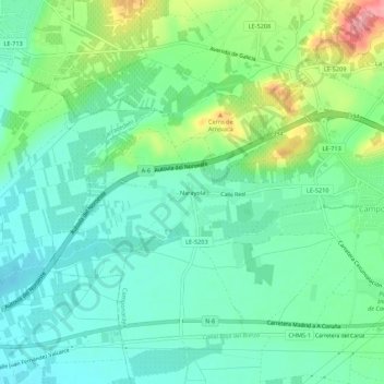 Mapa topográfico Narayola, altitud, relieve