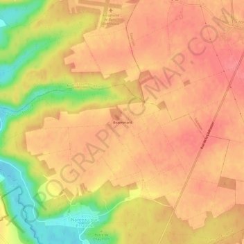 Mapa topográfico Bois-Minard, altitud, relieve