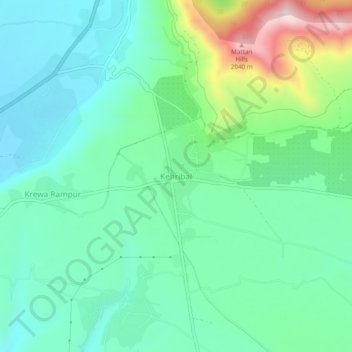 Mapa topográfico Kehribal, altitud, relieve