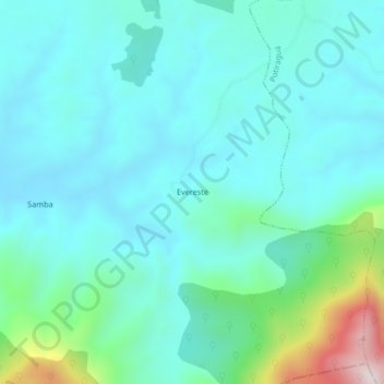Mapa topográfico Evereste, altitud, relieve