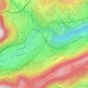 Mapa topográfico Le Day, altitud, relieve