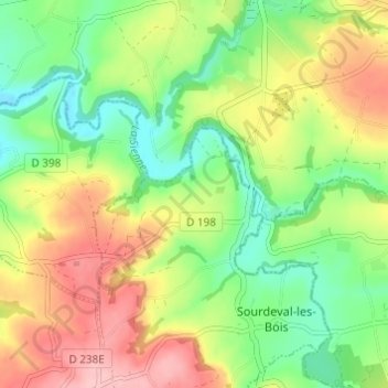 Mapa topográfico La Sayère, altitud, relieve