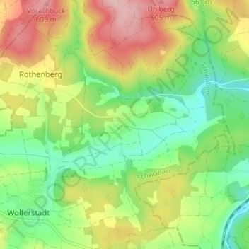 Mapa topográfico Zwerchstraß, altitud, relieve