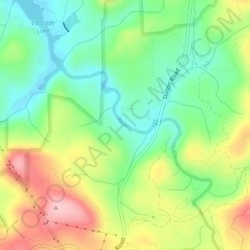 Mapa topográfico Hooker Falls, altitud, relieve