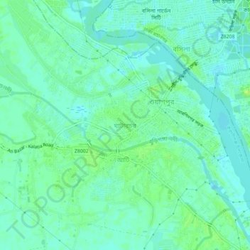 Mapa topográfico Ghatarchar, altitud, relieve