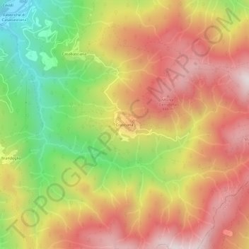 Mapa topográfico Crasciana, altitud, relieve