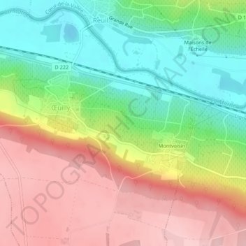 Mapa topográfico Le Gros Saule, altitud, relieve