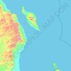 Mapa topográfico Isla San Fransisco, altitud, relieve