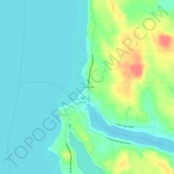 Mapa topográfico Clam River, altitud, relieve