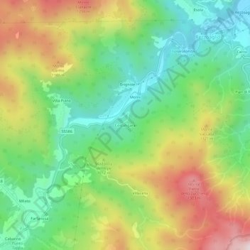 Mapa topográfico Costafigara, altitud, relieve