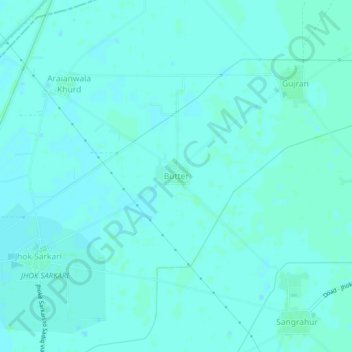 Mapa topográfico Butter, altitud, relieve