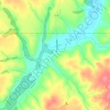 Mapa topográfico Klintonel, altitud, relieve