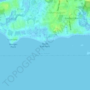 Mapa topográfico South End Point, altitud, relieve