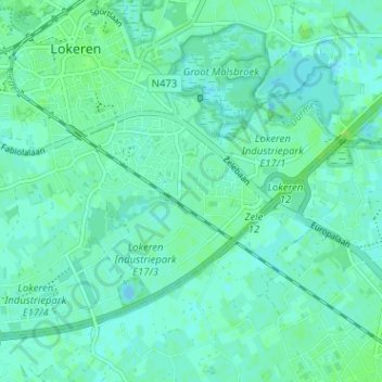 Mapa topográfico Bokslaar, altitud, relieve