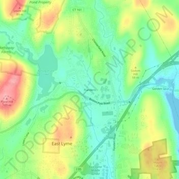 Mapa topográfico Flanders, altitud, relieve