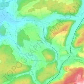 Mapa topográfico Wil, altitud, relieve