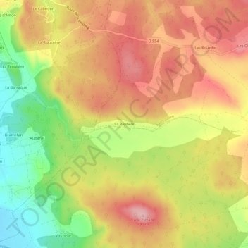 Mapa topográfico La Raphèle, altitud, relieve