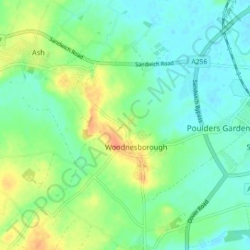 Mapa topográfico Marshborough, altitud, relieve