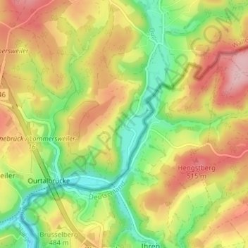 Mapa topográfico Weppeler, altitud, relieve