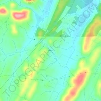 Mapa topográfico Etola, altitud, relieve