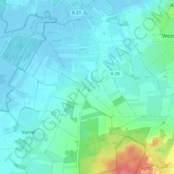 Mapa topográfico Bröckelbeck, altitud, relieve