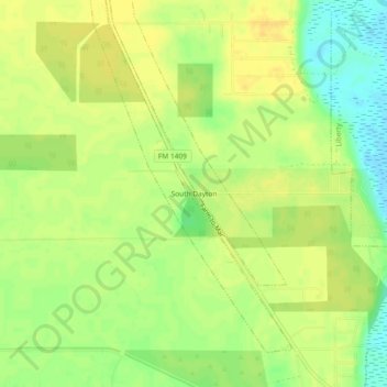 Mapa topográfico South Dayton, altitud, relieve