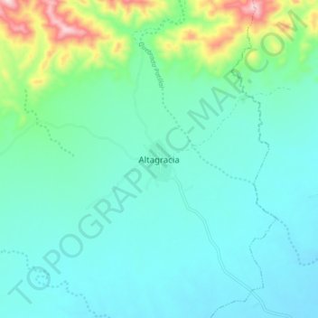 Mapa topográfico Altagracia, altitud, relieve