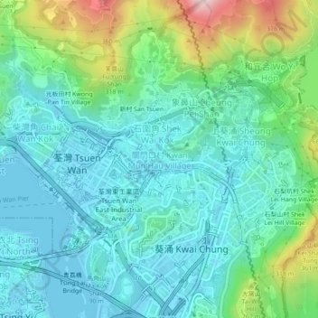 Mapa topográfico 關門口村, altitud, relieve