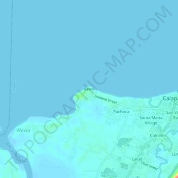 Mapa topográfico Balete, altitud, relieve