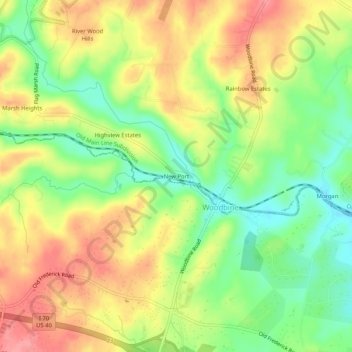 Mapa topográfico New Port, altitud, relieve