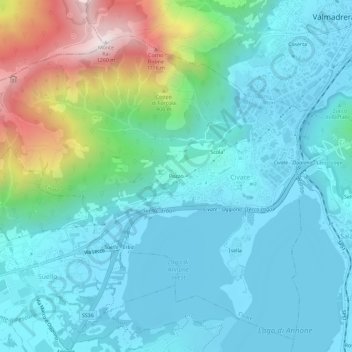 Mapa topográfico Pozzo, altitud, relieve