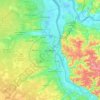 Mapa topográfico Bordeaux, altitud, relieve