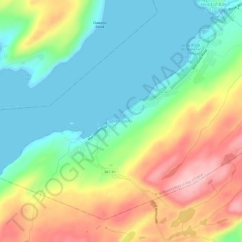Mapa topográfico Milltown, altitud, relieve