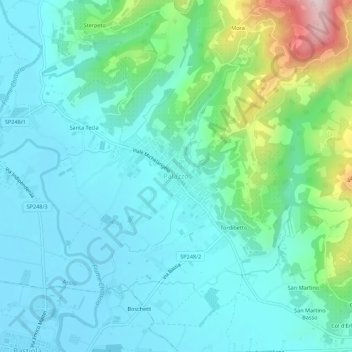 Mapa topográfico Palazzo, altitud, relieve