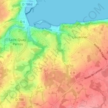 Mapa topográfico Ar Vouster, altitud, relieve