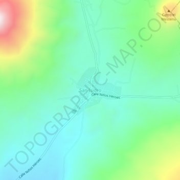 Mapa topográfico San Isidro, altitud, relieve