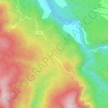 Mapa topográfico Cuesta Lara, altitud, relieve